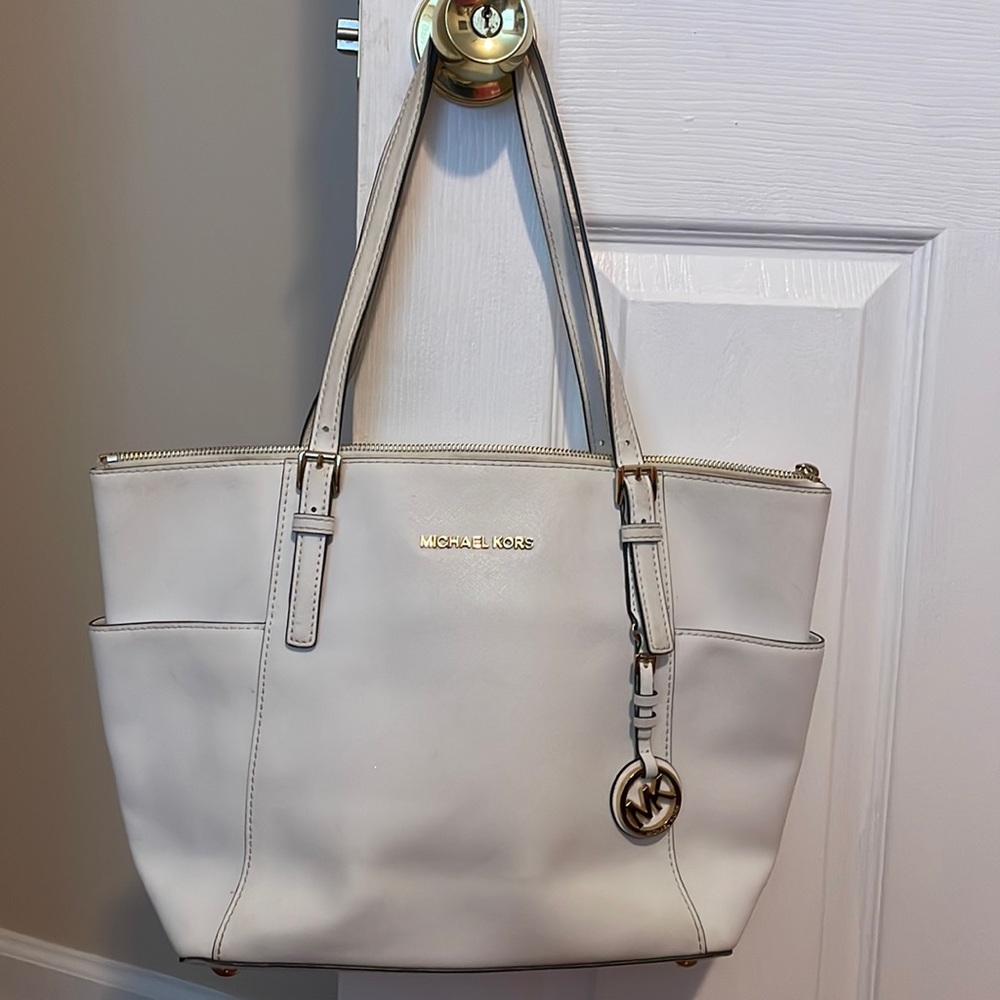 Michael kors cream/white purse. Used.